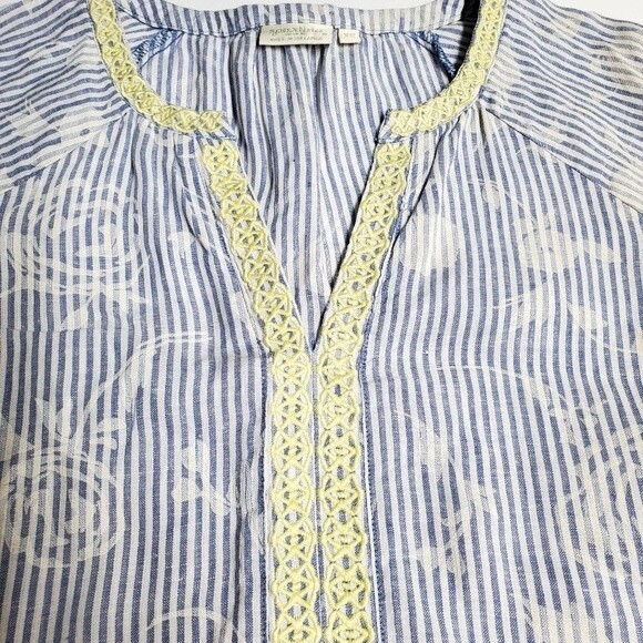 SPARTINA 449 Oyster Alley Blue and White Floral Printed Wren Tunic Dress XS - Picture 7 of 8